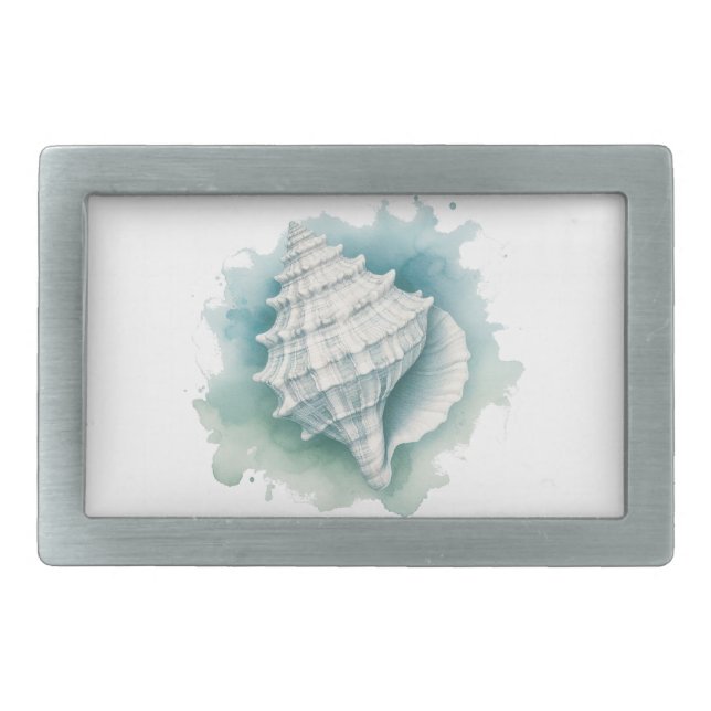 Coastal/Nautical seashell  Belt Buckle (Front)