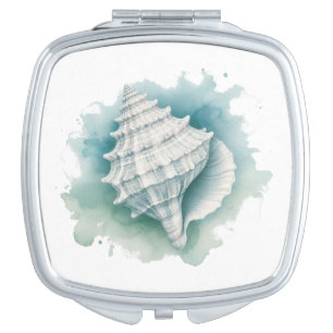 Coastal/Nautical seashell Compact Mirror