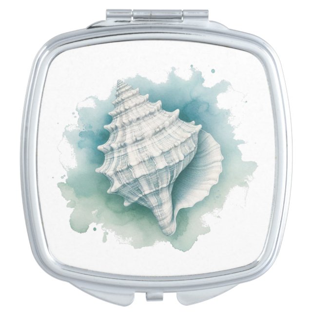 Coastal/Nautical seashell  Compact Mirror (Front)