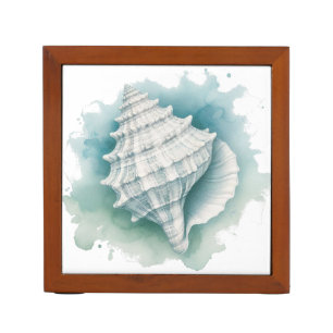 Coastal/Nautical seashell Desk Organizer