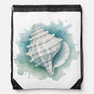 Coastal/Nautical seashell Drawstring Bag