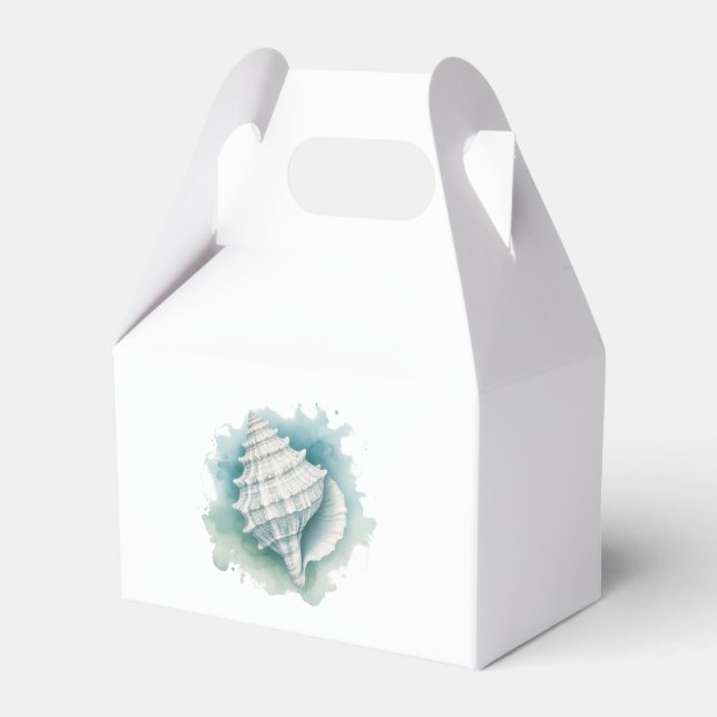 Coastal/Nautical seashell  Favor Boxes (Front Side)