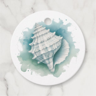 Coastal/Nautical seashell Favor Tags