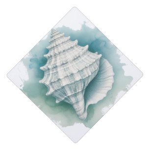 Coastal/Nautical seashell Graduation Cap Topper