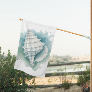 Coastal/Nautical seashell House Flag