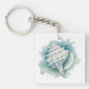 Coastal/Nautical seashell Keychain