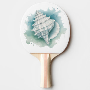 Coastal/Nautical seashell Ping Pong Paddle