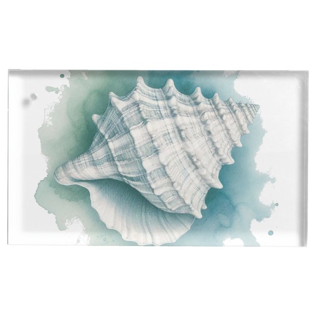 Coastal/Nautical seashell  Place Card Holder (Front)