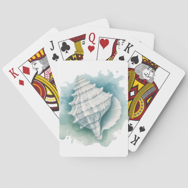 Coastal/Nautical seashell  Poker Cards (Back)