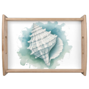 Coastal/Nautical seashell Serving Tray