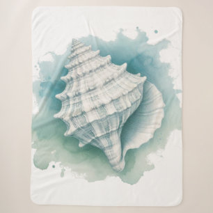 Coastal/Nautical seashell Sherpa Blanket