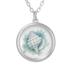 Coastal/Nautical seashell Silver Plated Necklace