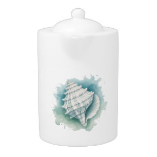 Coastal/Nautical seashell Teapot