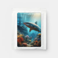 Coastal/nautical tiger shark & coral reef