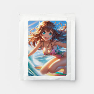 Coastal/Nautical/tropical anime surfer girl Tea Bag Drink Mix