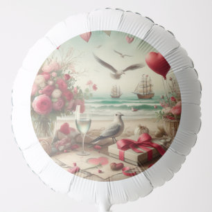Coastal/Nautical Valentine's day Balloon