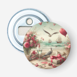 Coastal/Nautical Valentine's day  Bottle Opener