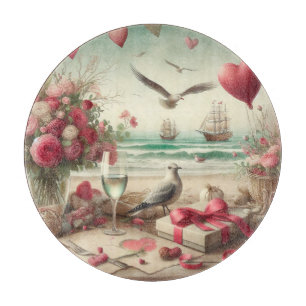 Coastal/Nautical Valentine's day Cutting Board