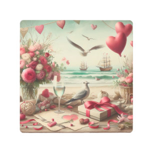 Coastal/Nautical Valentine's day Metal Print