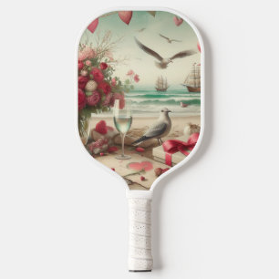 Coastal/Nautical Valentine's day Pickleball Paddle