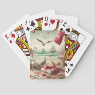 Coastal/Nautical Valentine's day Poker Cards