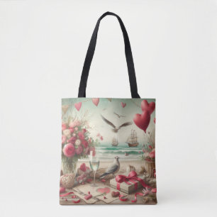 Coastal/Nautical Valentine's day Tote Bag