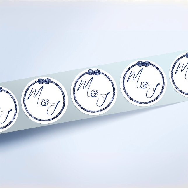 Coastal Nautical Wedding Classic Round Sticker (Creator Uploaded)