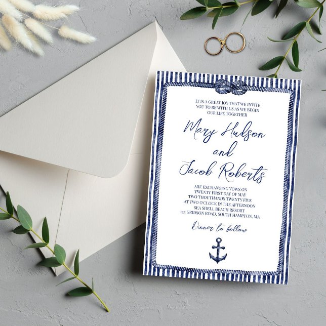 Coastal Nautical Wedding Invitation (Creator Uploaded)