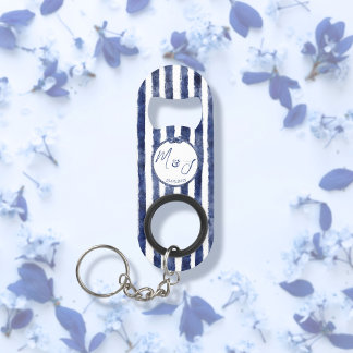 Coastal Nautical Wedding Keychain Bottle Opener
