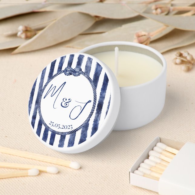 Coastal Nautical Wedding Mini Candle Favors (Insitu)