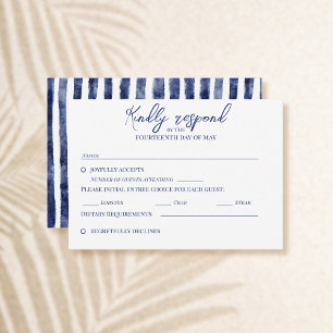 Coastal Nautical Wedding RSVP card