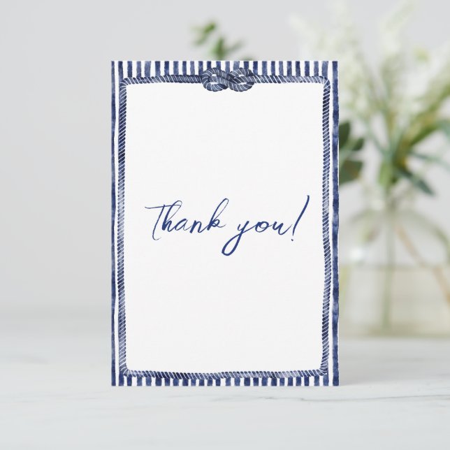 Coastal Nautical Wedding Thank You Card (Standing Front)