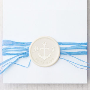 Coastal Nautical Wedding Wax Seal Sticker