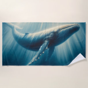 coastal/nautical whale beach towel