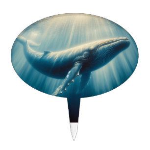 coastal/nautical whale cake topper