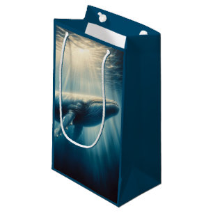 coastal/nautical whale  small gift bag