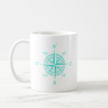 Coastal Nautical White Compass Rose Coffee Mug at Zazzle