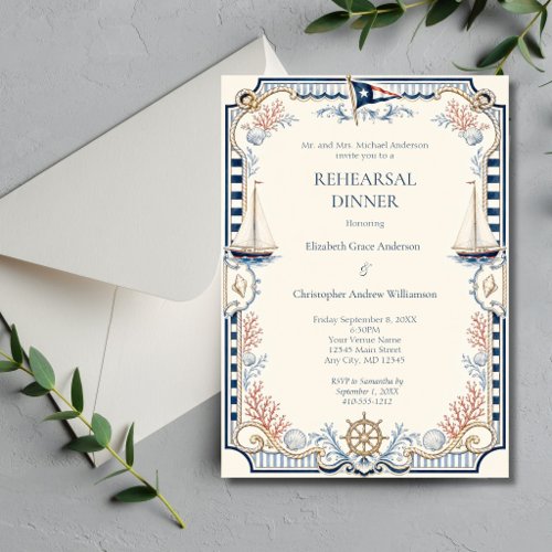 Coastal Nautical Yacht Club Rehearsal Dinner  Invitation