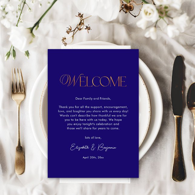 Coastal Navy Blue Gold Thank You Card Wedding (Creator Uploaded)
