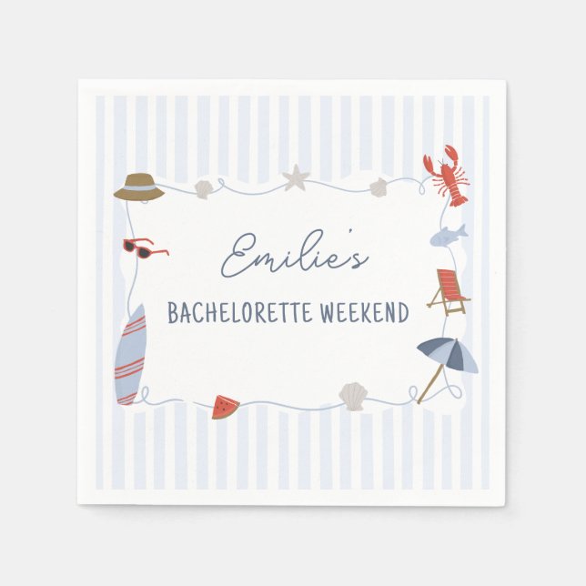 Coastal New England Cape Cod Bachelorette Napkins (Front)
