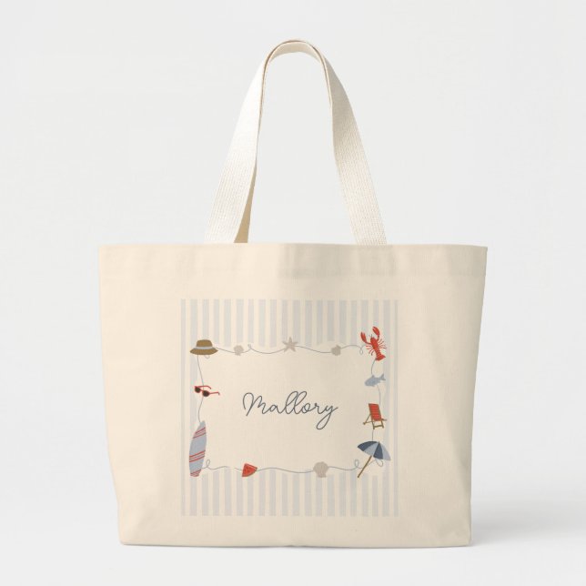 Coastal New England Cape Cod Bachelorette Tote Bag (Front)