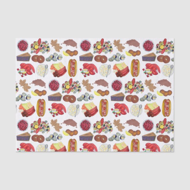 Coastal New England Foods Northeast America USA Tissue Paper (Front)