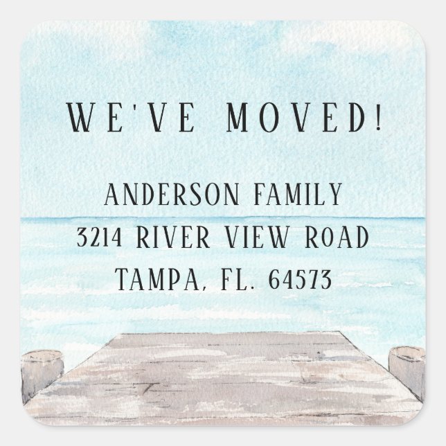Coastal New Home Address Label Sticker (Front)