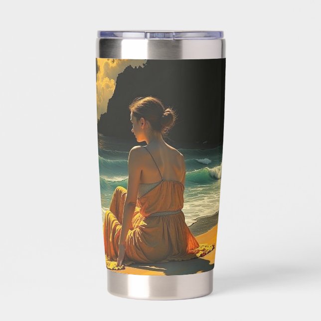 Coastal Night Seaside Reflection   Insulated Tumbler (Back)