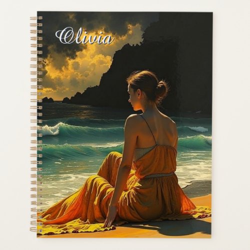 Coastal Night Seaside Reflection Personalized Planner