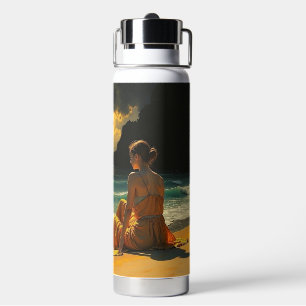 Coastal Night Seaside Reflection Water Bottle