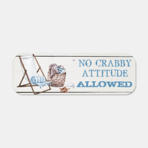 Coastal, No Crabby Attitude Allowed, Metal Sign