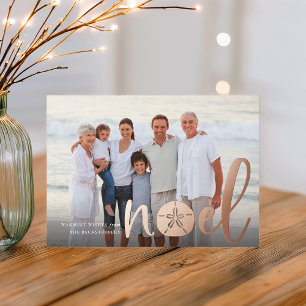 Coastal Noel   Christmas Photo Foil Holiday Card