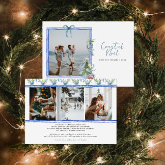 Coastal Noel | Elegant Coastal Christmas Photo Holiday Card