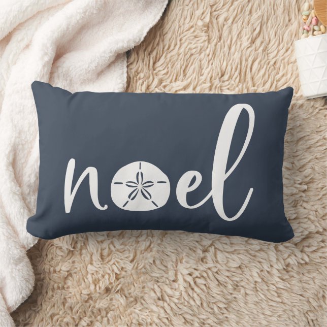 Coastal Noel | Navy & White Lumbar Pillow (Blanket)